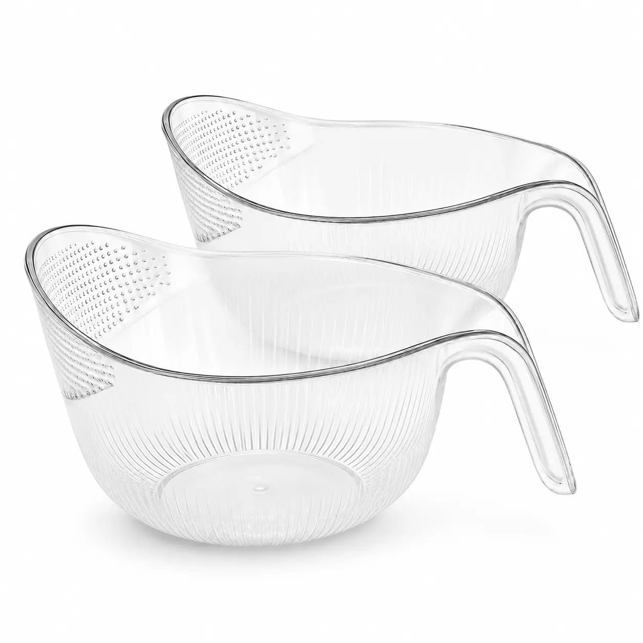 Multifunctional Aesthetic Rice Strainer with Handle - Durable BPA-Free Transparent Plastic Colander for Efficient Draining of Vegetables, Fruits, and Coffee