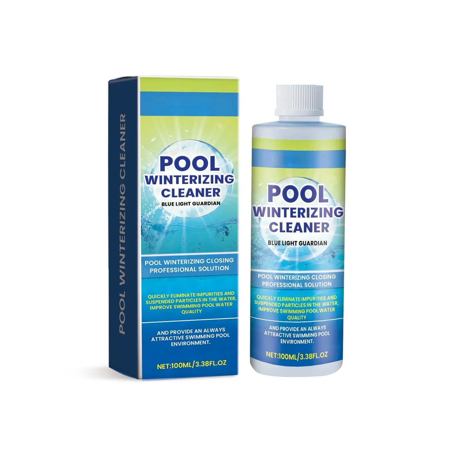Advanced Pool Water Clarifier - Quick-Acting Formula for Above Ground and Inground Pools - Effectively Removes Cloudiness, Suspended Particles, and Impurities - Long-Lasting Water Treatment, 100ml