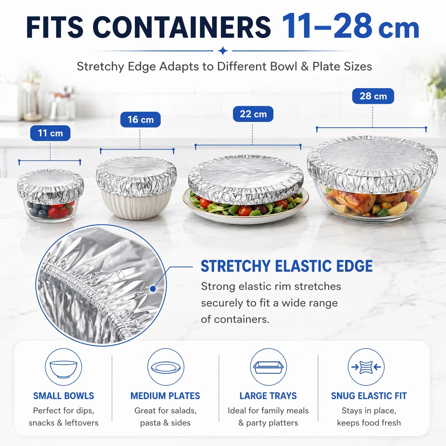 Thickened Aluminum Foil Food Warmer Cover - Reusable Thermal Insulation for Cookware, Heat Retention and Freshness Preservation, Dustproof Design, Universal Compatibility with Bowls, Plates, and Containers