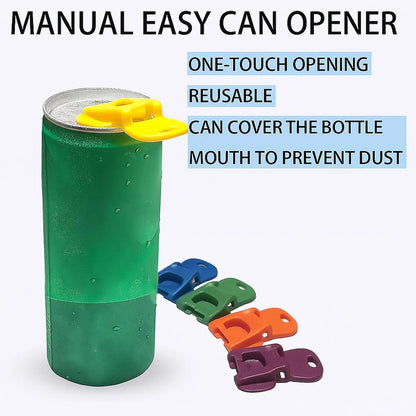 8-Pack Colorful Easy Tab Can Openers with Protective Caps for Beverages - Perfect for Outdoor Events, BBQs, and Beach Gatherings