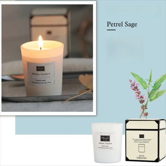 Three-Color Glass Jar Aromatherapy Candle - Natural Soy Wax, Smokeless, Nine Fragrance Options for Home and Gifting