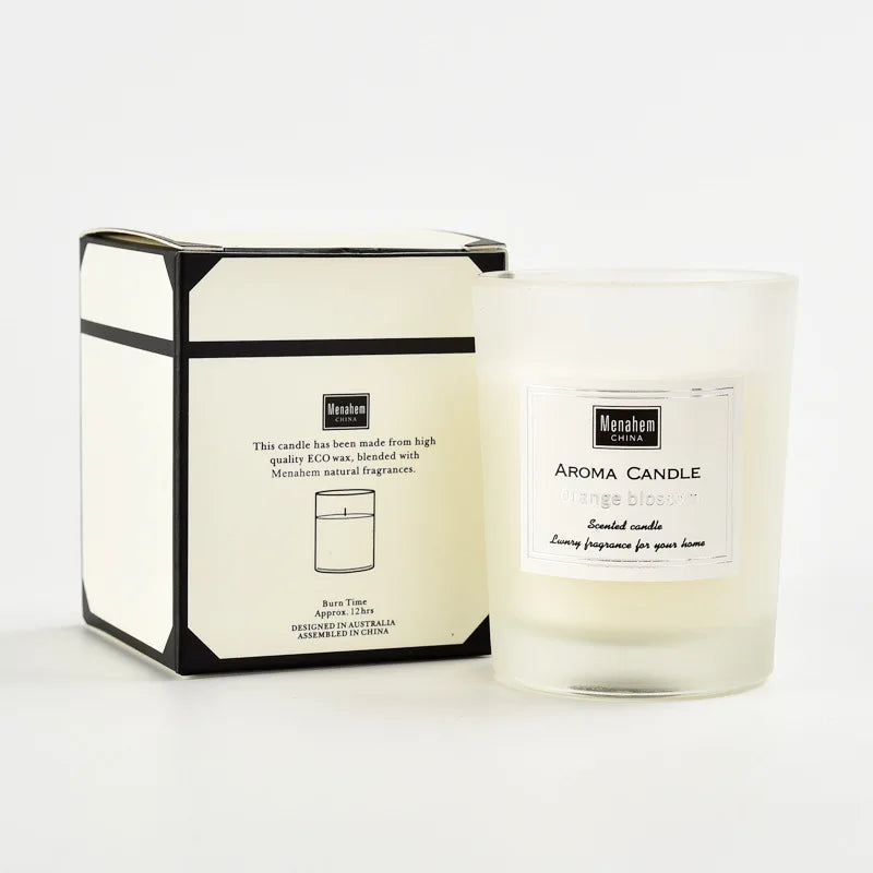 Three-Color Glass Jar Aromatherapy Candle - Natural Soy Wax, Smokeless, Nine Fragrance Options for Home and Gifting