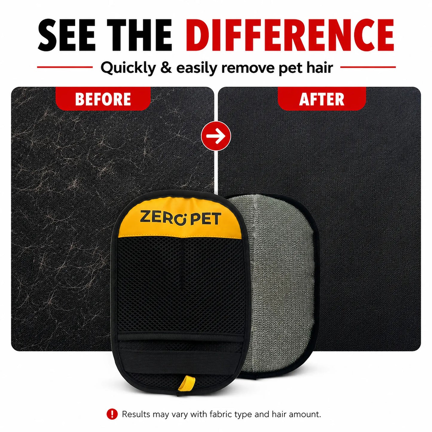 Reusable Pet Hair Removal Mitt - Double-Sided Fur Cleaning Glove for Dogs and Cats, Ideal for Furniture, Carpets, Car Mats, and Clothing