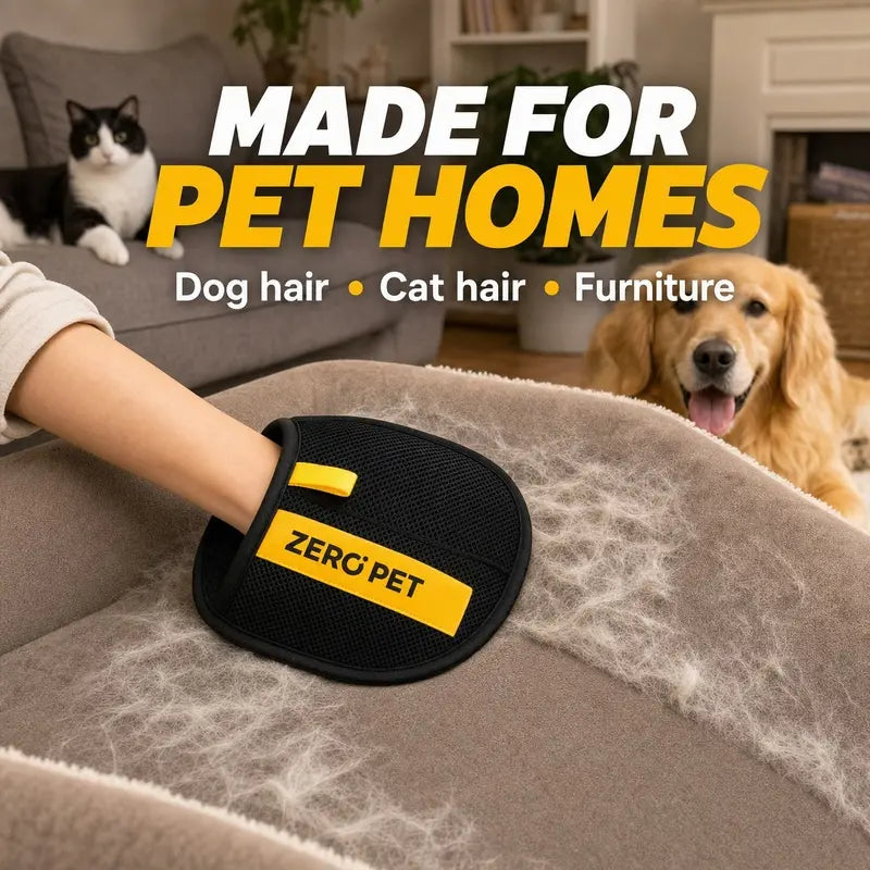 Reusable Pet Hair Removal Mitt - Double-Sided Fur Cleaning Glove for Dogs and Cats, Ideal for Furniture, Carpets, Car Mats, and Clothing