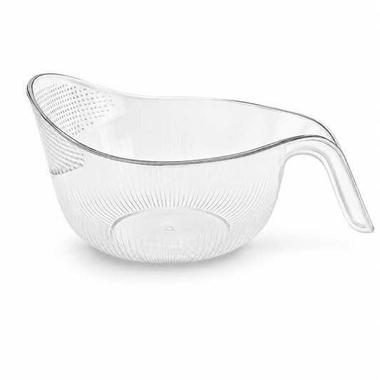 Multifunctional Aesthetic Rice Strainer with Handle - Durable BPA-Free Transparent Plastic Colander for Efficient Draining of Vegetables, Fruits, and Coffee