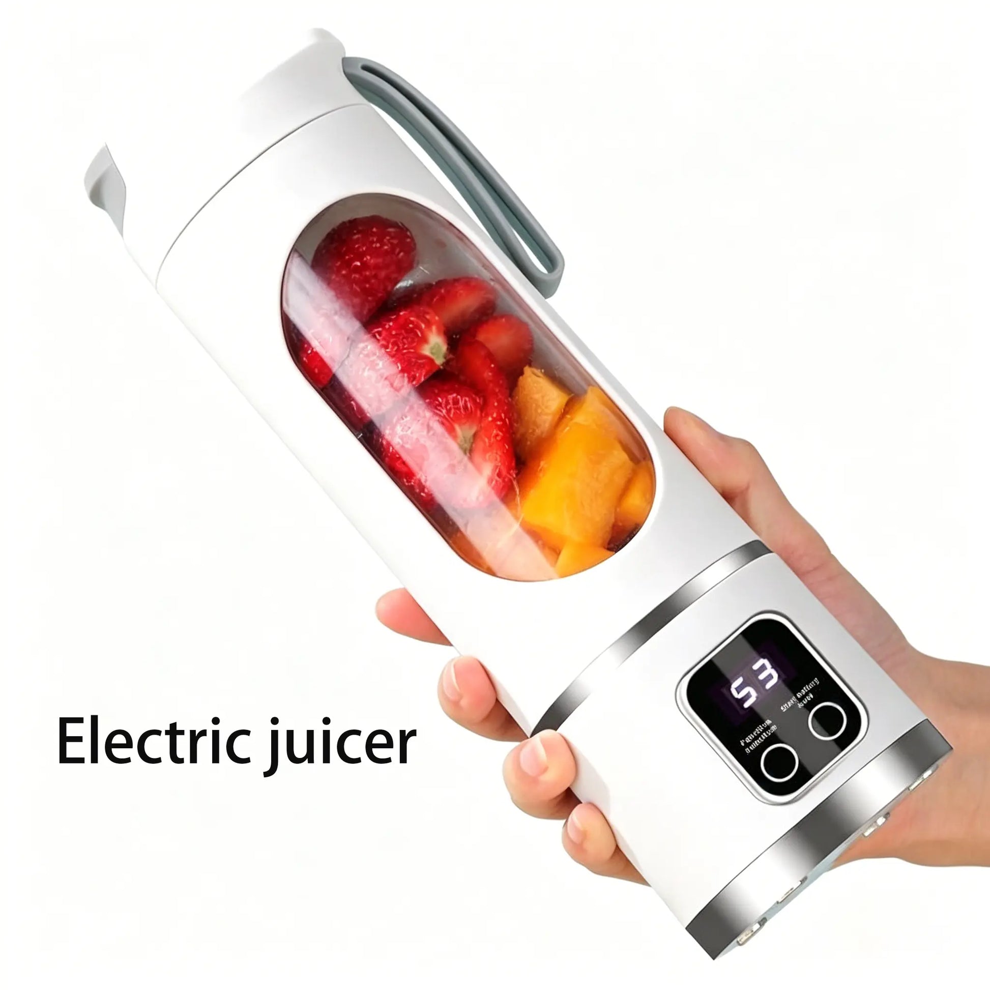 Portable 15.22 Oz USB Rechargeable Personal Blender with LED Display, Durable ABS Construction, Perfect for Smoothies and Juices, Essential Kitchen Appliance