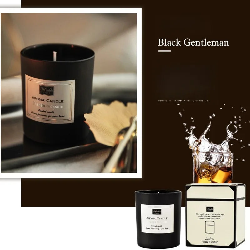 Three-Color Glass Jar Aromatherapy Candle - Natural Soy Wax, Smokeless, Nine Fragrance Options for Home and Gifting