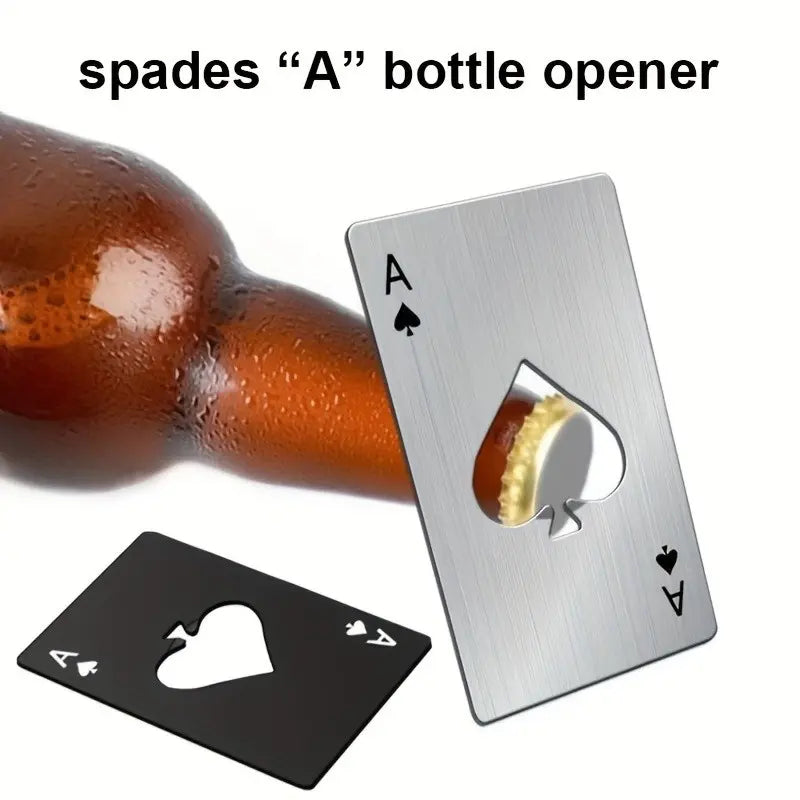 Ace of Spades Stainless Steel Bottle Opener Set - Available in 6 or 12 Pieces | Durable, Compact, and Portable | Ideal for Travel, Camping, Events, and Everyday Use | Perfect for Group Activities and Gifting
