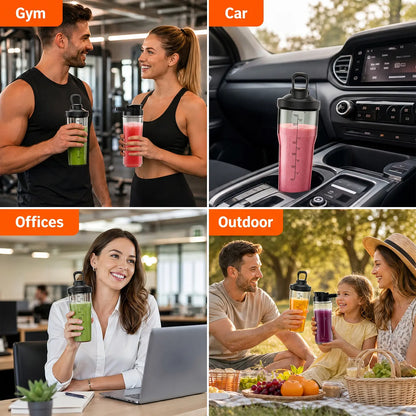 PRASKY 900W Personal Blender with Portable Cups - Perfect for Smoothies, Protein Shakes, Fresh Juices, Frozen Drinks, and Crushed Ice - BPA-Free for Home, Office, and Gym Use