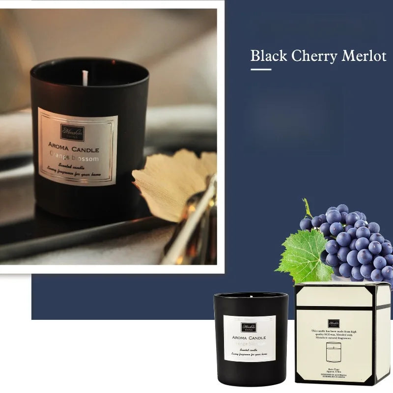 Three-Color Glass Jar Aromatherapy Candle - Natural Soy Wax, Smokeless, Nine Fragrance Options for Home and Gifting