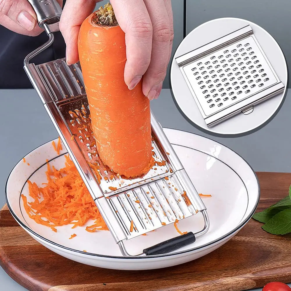 Stainless Steel 4-in-1 Multi-Purpose Vegetable Slicer with Adjustable Blades - Versatile and Safe Chopping Tool, Perfect Gift for Any Occasion
