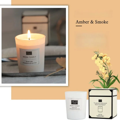 Three-Color Glass Jar Aromatherapy Candle - Natural Soy Wax, Smokeless, Nine Fragrance Options for Home and Gifting