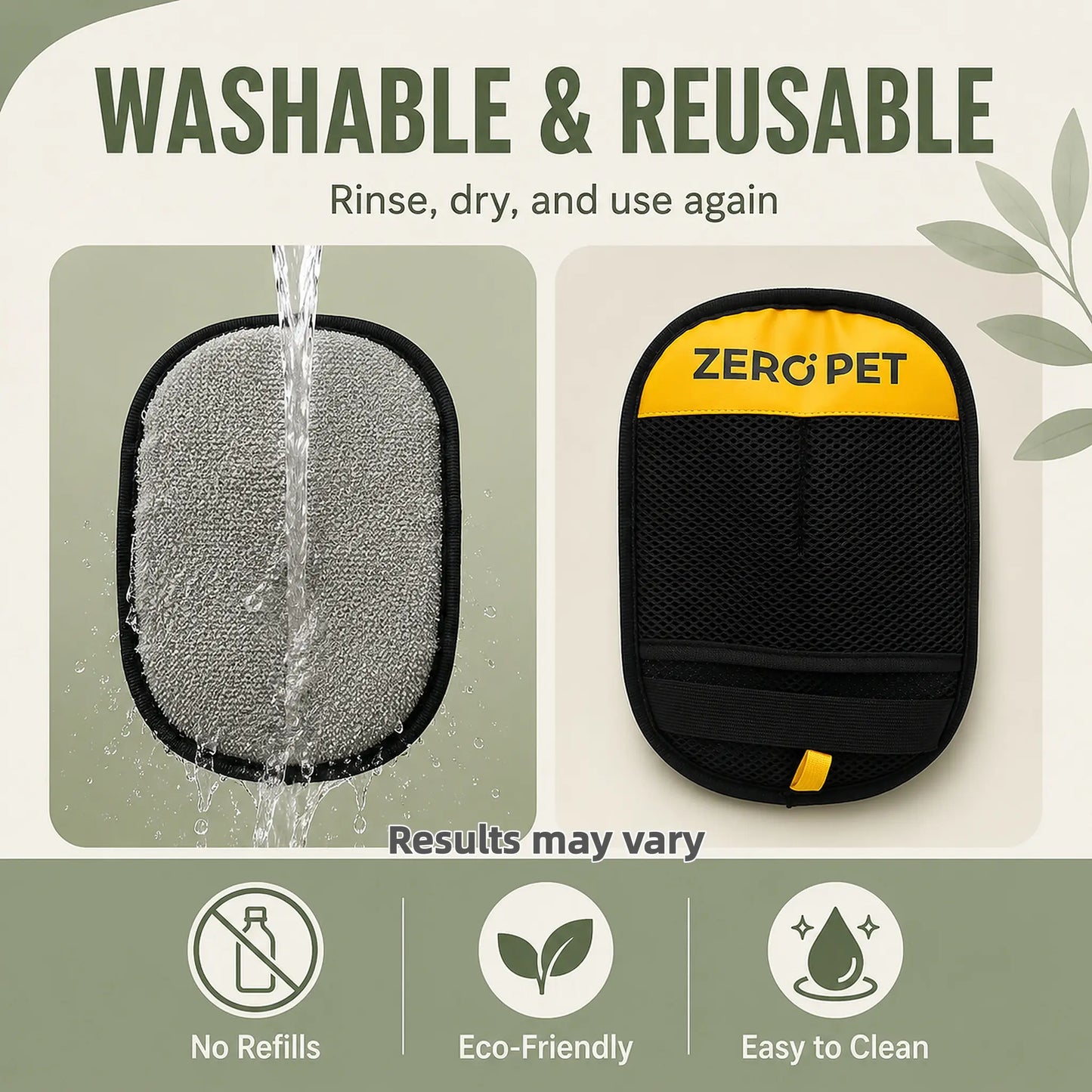 Reusable Pet Hair Removal Mitt - Double-Sided Fur Cleaning Glove for Dogs and Cats, Ideal for Furniture, Carpets, Car Mats, and Clothing