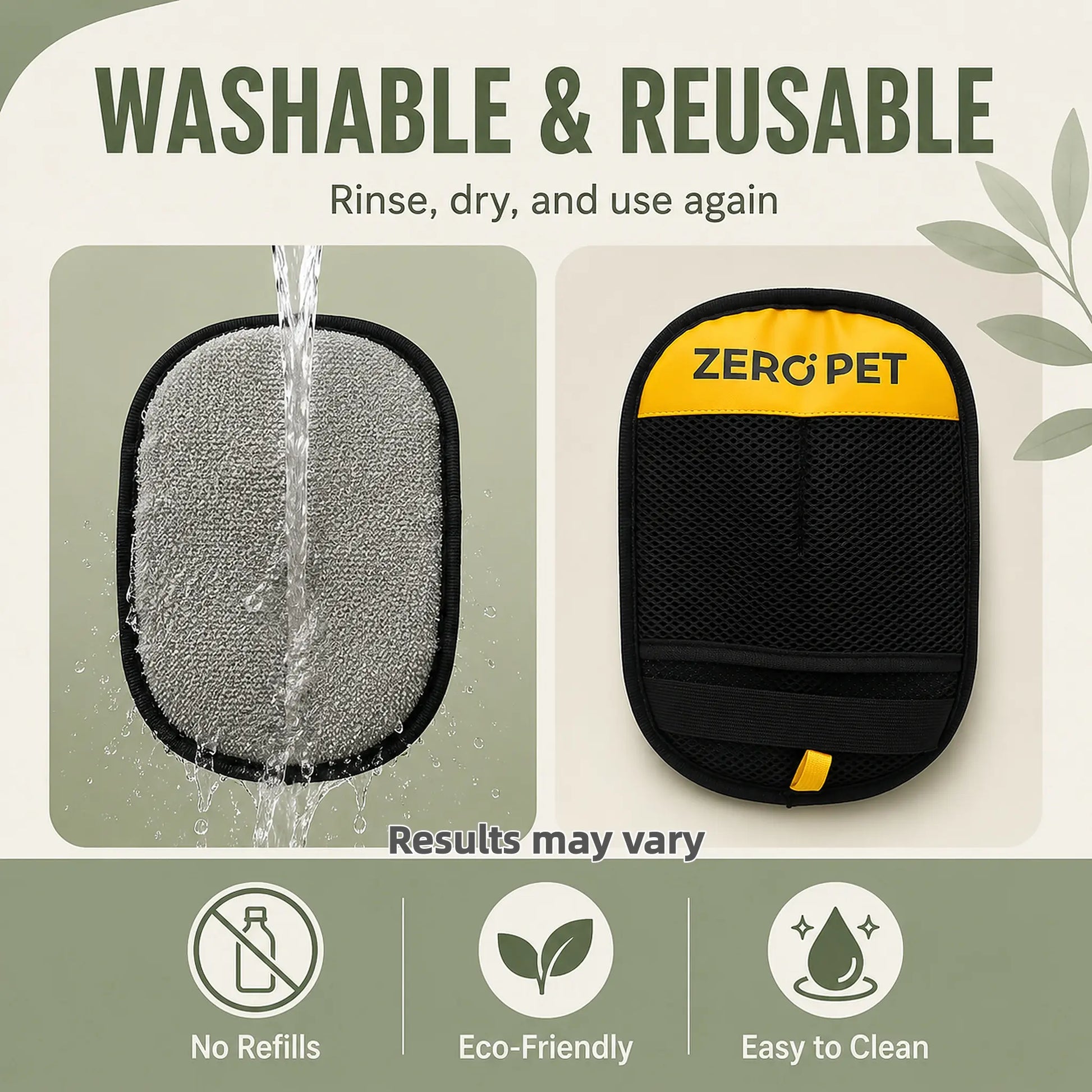 Reusable Pet Hair Removal Mitt - Double-Sided Fur Cleaning Glove for Dogs and Cats, Ideal for Furniture, Carpets, Car Mats, and Clothing