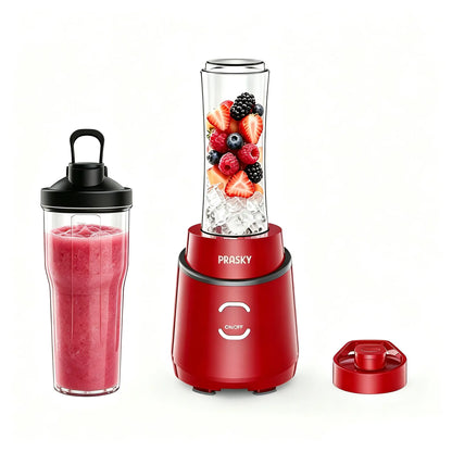 PRASKY 900W Personal Blender with Portable Cups - Perfect for Smoothies, Protein Shakes, Fresh Juices, Frozen Drinks, and Crushed Ice - BPA-Free for Home, Office, and Gym Use