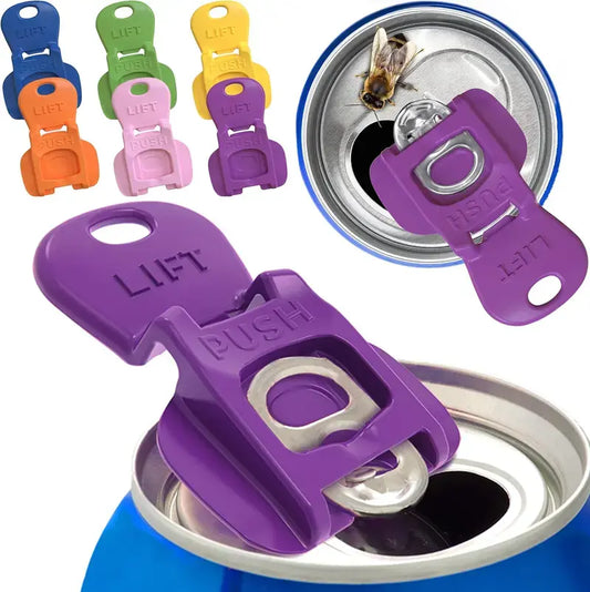8-Pack Colorful Easy Tab Can Openers with Protective Caps for Beverages - Perfect for Outdoor Events, BBQs, and Beach Gatherings