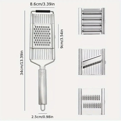 Stainless Steel 4-in-1 Multi-Purpose Vegetable Slicer with Adjustable Blades - Versatile and Safe Chopping Tool, Perfect Gift for Any Occasion